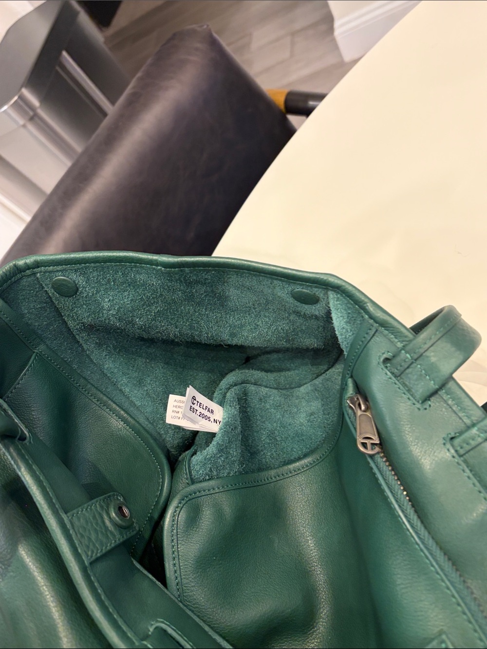TELFAR Large Carry Bag - Forest - 100% cow hide - Authentic - pebble leather - Picture 12 of 17